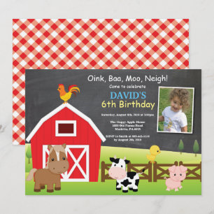 Invitación de cumpleaños en la granja Fiesta campe