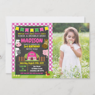 Invitación de cumpleaños en la granja / Fiesta de 