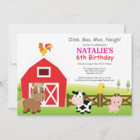 Invitación de cumpleaños en la granja Fiesta de gr