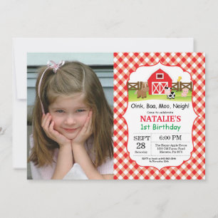 Invitación de cumpleaños en la granja Fiesta en el