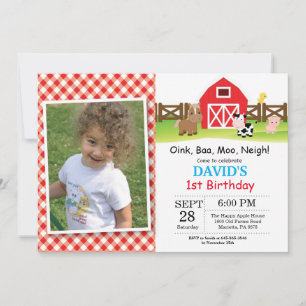 Invitación de cumpleaños en la granja Fiesta en el