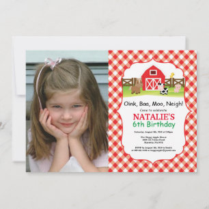 Invitación de cumpleaños en la granja Fiesta en el