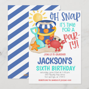 Invitación de cumpleaños en la playa