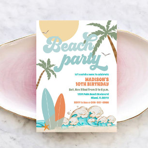 Invitación de cumpleaños en la playa
