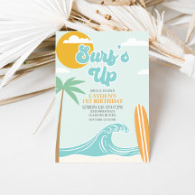 Invitación de cumpleaños en la playa Surfs Up
