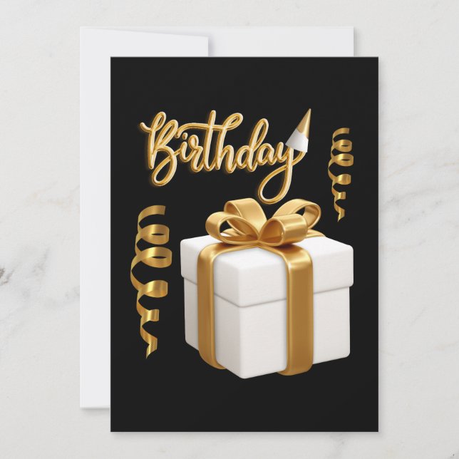 Invitación de Cumpleaños en Oro Blanco (Anverso)