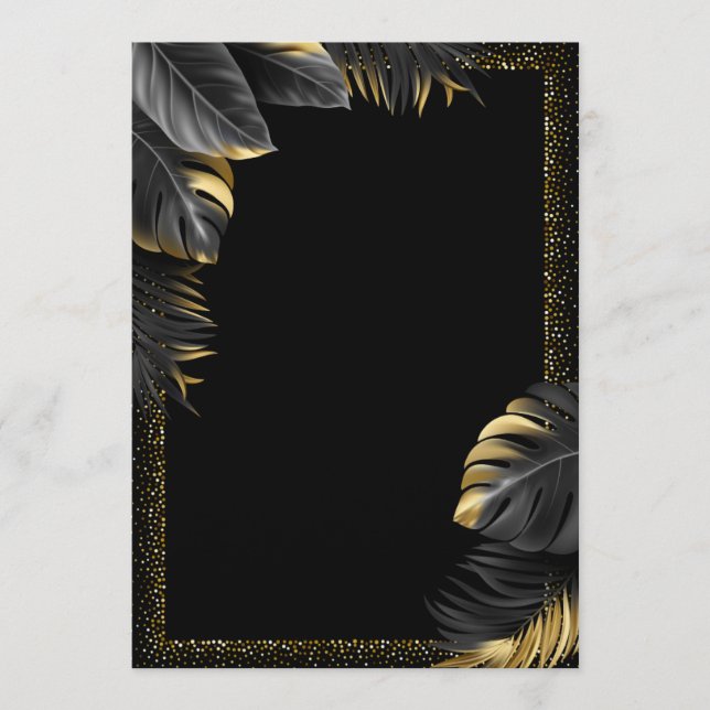 Invitación de cumpleaños en oro en blanco (Anverso)