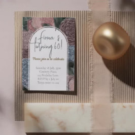 Invitación de cumpleaños en profundas hued florals