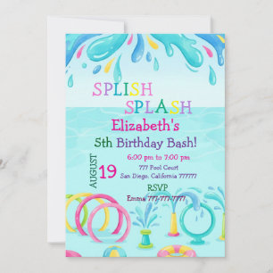 Invitación de cumpleaños en Splash Pad / Parque ac