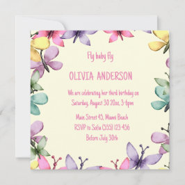 Invitación de cumpleaños en un diseño cuadrado y f