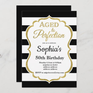 invitación de cumpleaños envejecida a perfección