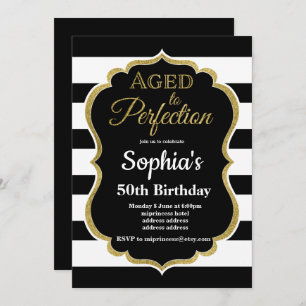invitación de cumpleaños envejecida a perfección