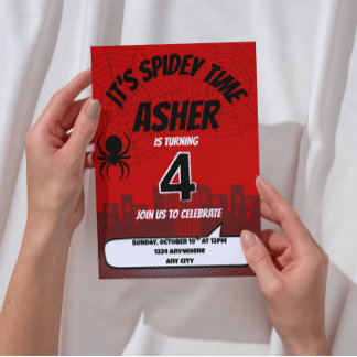 Invitación de cumpleaños Es hora de Spidey | Edita
