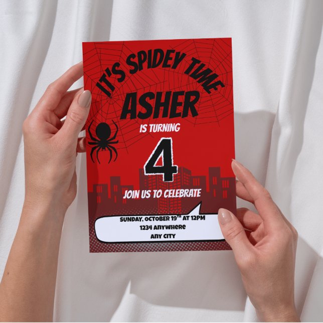Invitación de cumpleaños Es hora de Spidey | Edita (Subido por el creador)