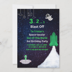 Invitación de cumpleaños espacial