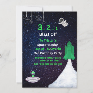 Invitación de cumpleaños espacial