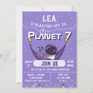 Invitación de cumpleaños espacial
