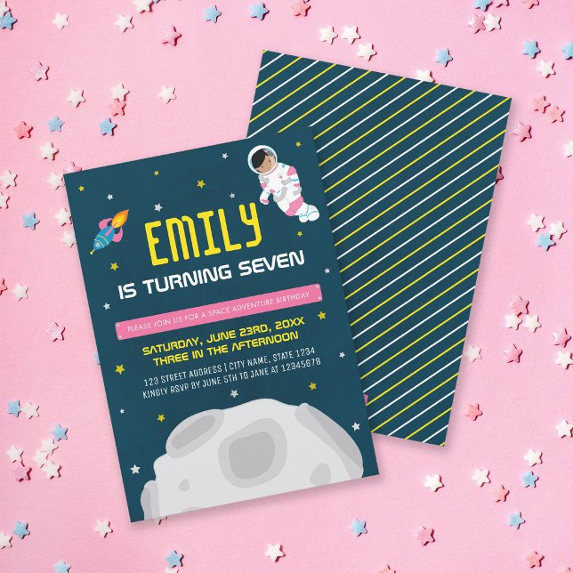 Invitación de cumpleaños espacial de astronauta ni (Subido por el creador)