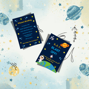 Invitación de cumpleaños espacial del astronauta  