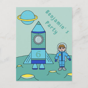 Invitación de Cumpleaños Espacial del Astronauta e