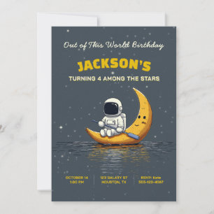 Invitación de cumpleaños espacial fuera de este mu