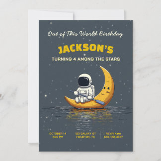 Invitación de cumpleaños espacial fuera de este mu