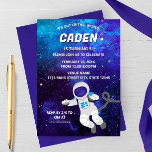 Invitación de cumpleaños espacial fuera de este mu