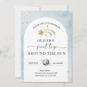 Invitación de cumpleaños espacial   Primer cumplea