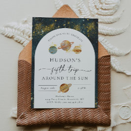 Invitación de cumpleaños espacial | Quinto cumplea