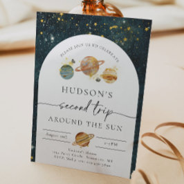 Invitación de cumpleaños espacial | Segundo cumple