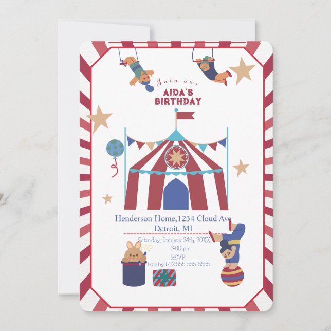 Invitación de cumpleaños espectacular (Anverso)