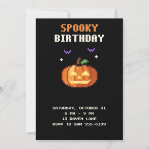 Invitación de cumpleaños espeluznante con arte de
