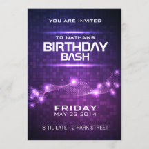 Invitación de cumpleaños estilo club nocturno