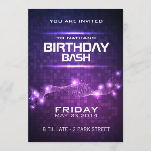 Invitación de cumpleaños estilo club nocturno