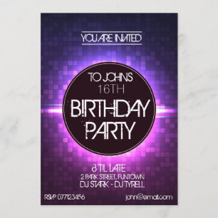 Invitación de cumpleaños estilo club nocturno