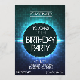 Invitación de cumpleaños estilo club nocturno