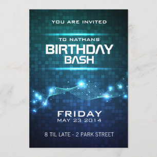 Invitación de cumpleaños estilo club nocturno