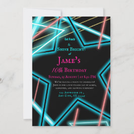Invitación de cumpleaños estilo Euphoria retro con