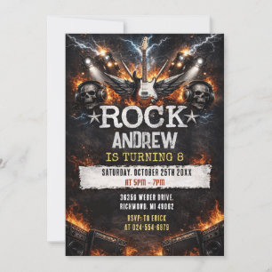 Invitación de cumpleaños estrella de Rock & Roll m