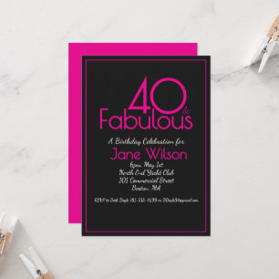 Invitación de cumpleaños fabulosa rosa moderna en