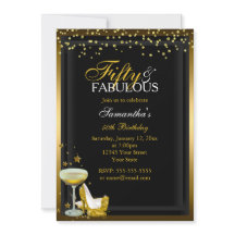 Invitación de cumpleaños fabuloso Gold Sparkle 50