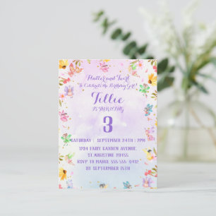 Invitación de cumpleaños Fairy Flutter and Twirl