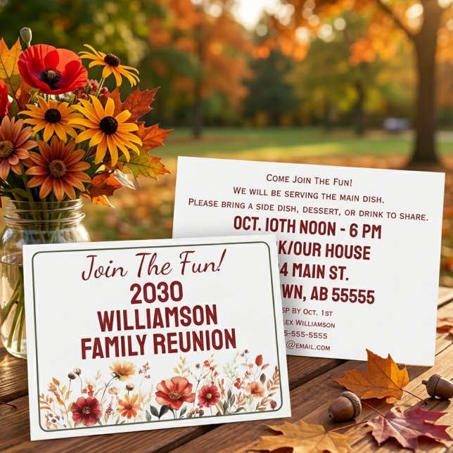 Invitación de Cumpleaños Familiar con Tema Floral  (Subido por el creador)