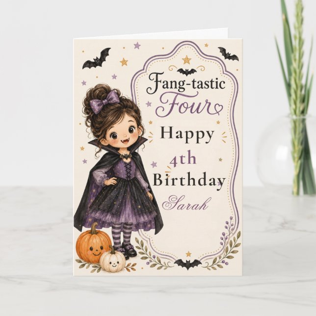 Invitación de cumpleaños Fang‑tastic Four (Anverso)