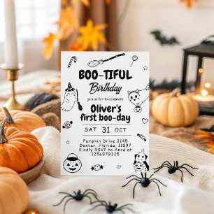 Invitación de cumpleaños fantasma del primer día d