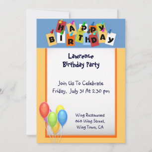 Invitación de cumpleaños feliz