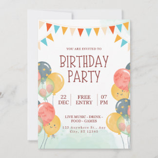 Invitación de cumpleaños feliz