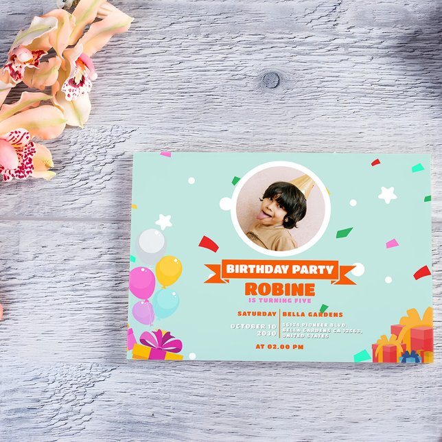 Invitación de cumpleaños feliz a los niños (Subido por el creador)