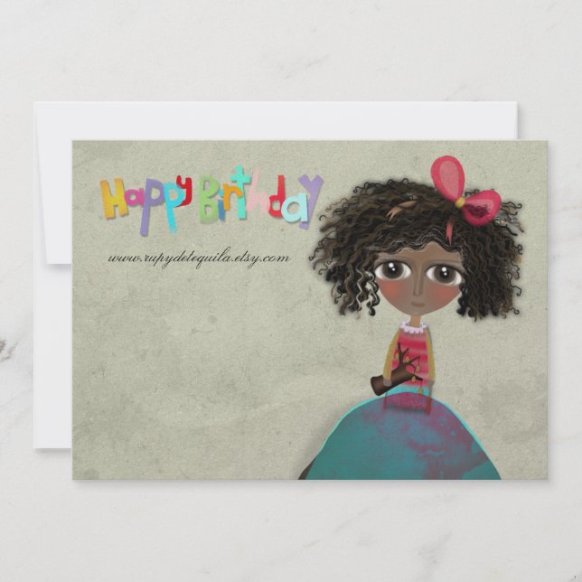 Invitación de cumpleaños feliz de papel metálico (Anverso)
