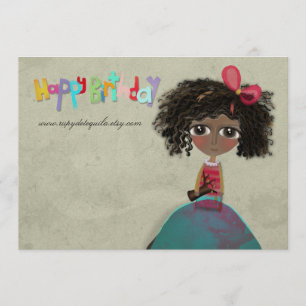 Invitación de cumpleaños feliz de papel metálico